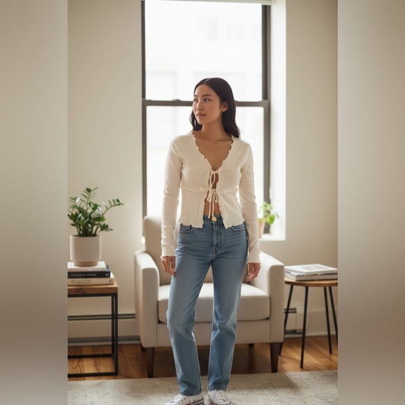 Urban Outfitters Tops - URBAN OUTFITTERS TOP SIZE SMALL NWOT CREAM TO OFF WHITE LONG SLEEVE